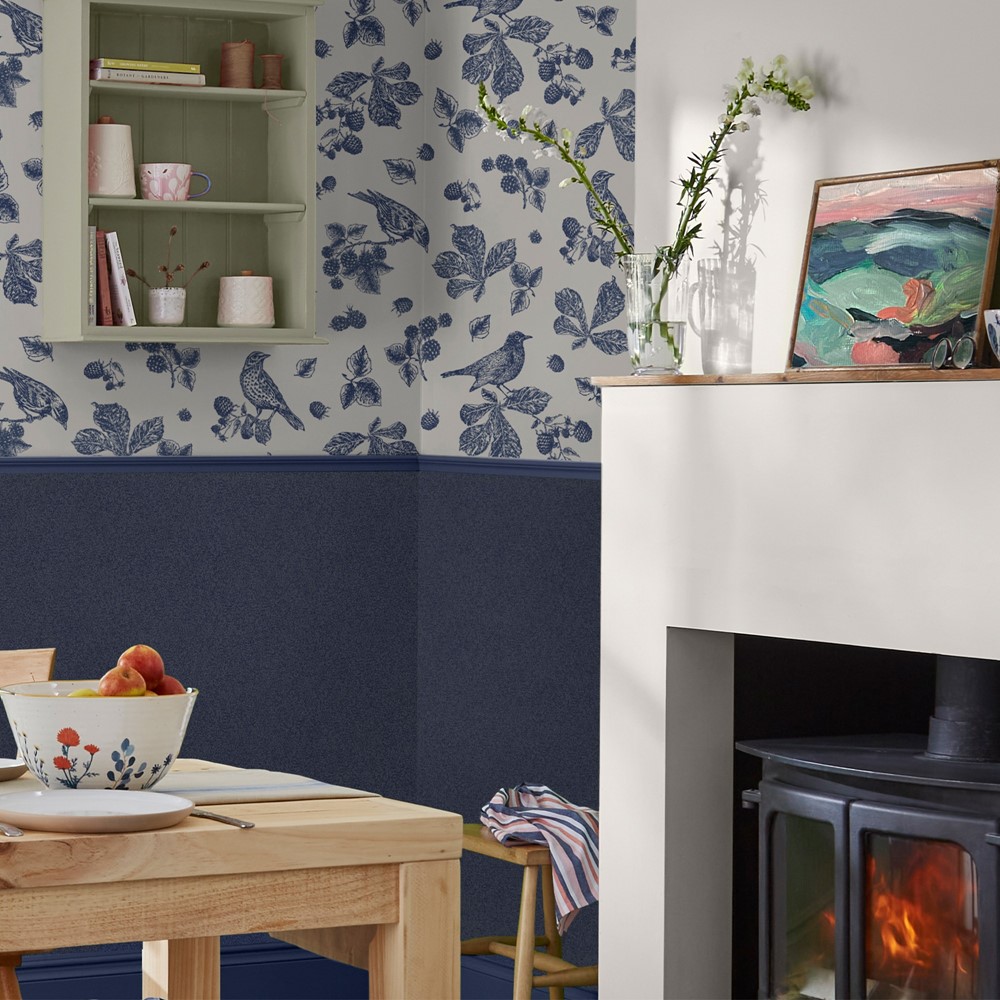 Plain Matt Wallpaper 120884 by Joules in Navy Blue